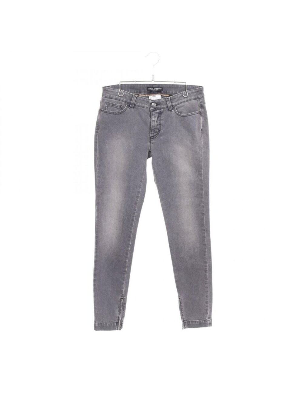 Dolce & Gabbana Denim Pants Hem Zip Cotton